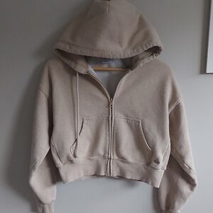 TNA Tan Cropped Hoodie